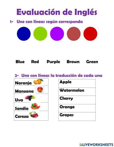 Evaluación de Inglés