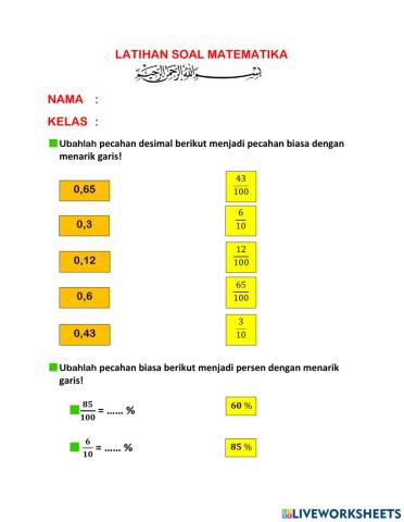 Pecahan Persen