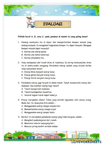 Evaluasi tema 6 ST 1 kelas 3