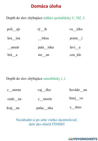 Mäkké spoluhlásky - c, dz, j