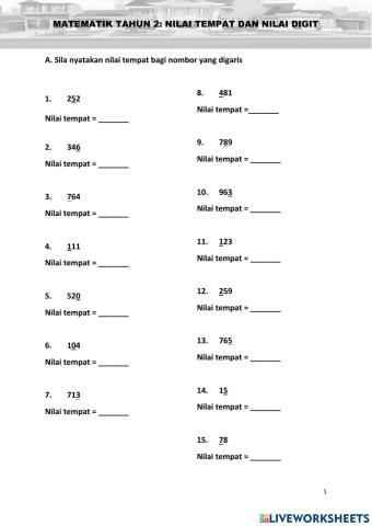 Matematik Tahun 2: Nilai Tempat dan Nilai Digit