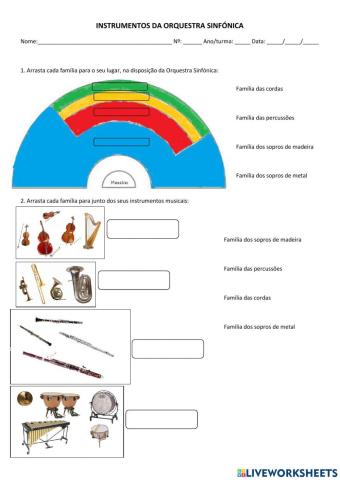 Instrumentos da orquestra sinfónica