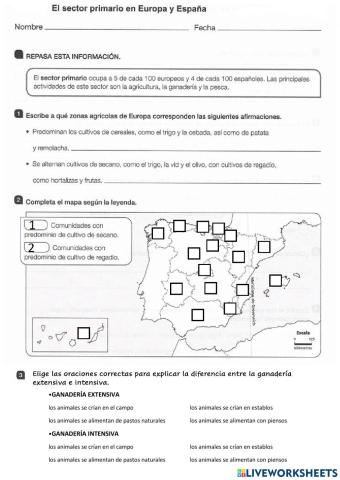 El sector primario en Europa y España