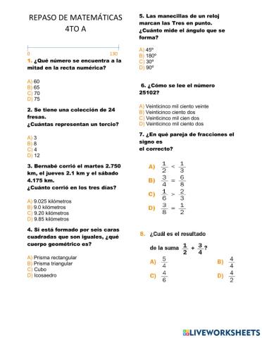 Repaso Matemáticas