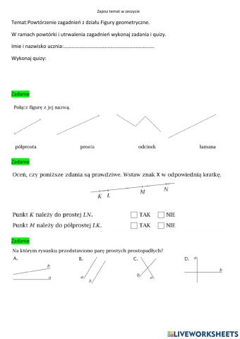 Powtórzenie Figury geometryczne