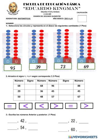 Evaluación de Matemáticas