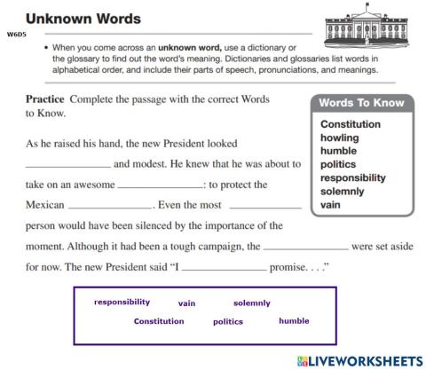 Unknown Words - Vocabulary