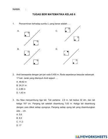 Tugas bdr matematika kelas 6