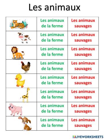 Les animaux