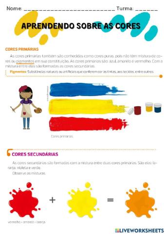 Cores primárias e secundárias