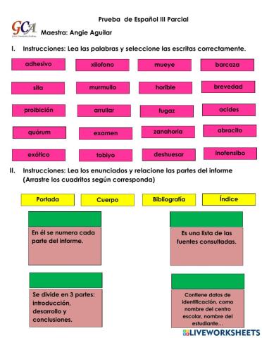 Prueba 1 español iii p 5to