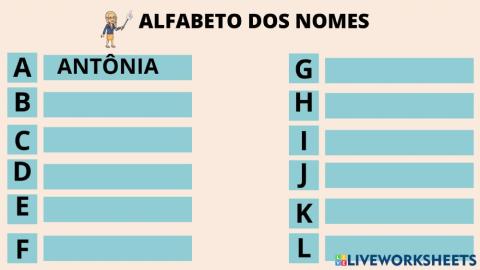 Alfabeto dos nomes