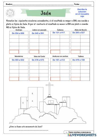 Restas con centena. día de andalucía: Jaén