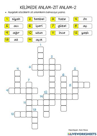 Zıt anlam-2