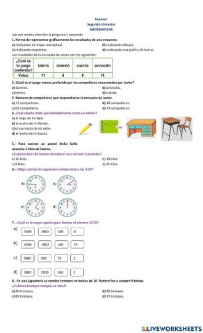 Examen segundo trimestre