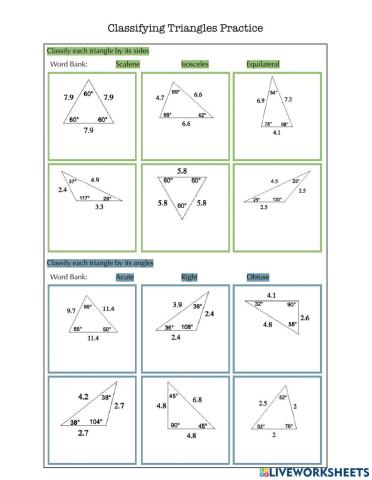 Classifying Triangles Practice