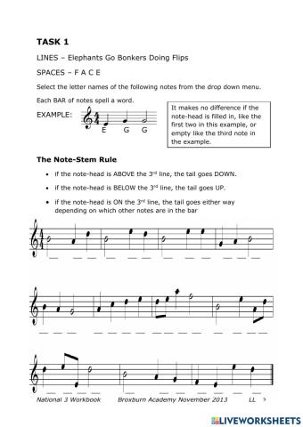 National 3 Literacy Task A