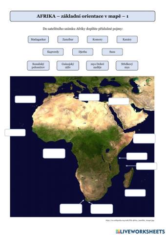 AFRIKA - orientace v mapě 1