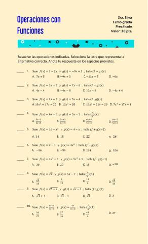 Operaciones con Funciones