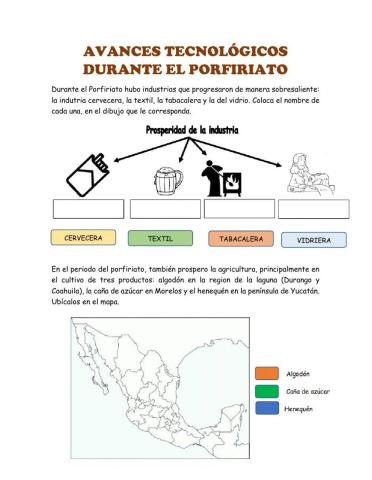 Avances tecnologicos en el porfiriato