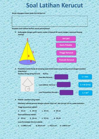 Soal Latihan Kerucut