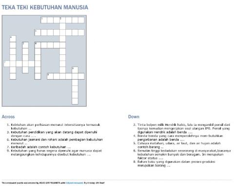 Teka-teki kebutuhan manusia