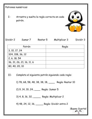 Patrones numéricos