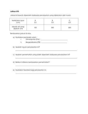 Kemahiran Proses Sains Tahun 6