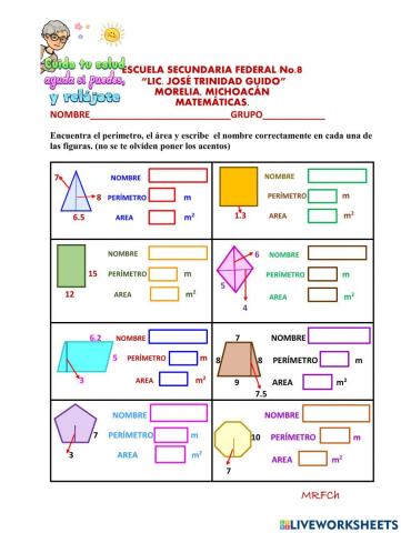 Areas y perímetros de figuras geométricas