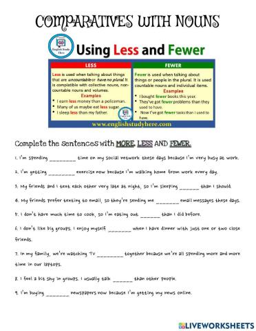 Comparatives with nouns