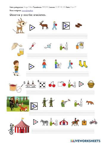 Oraciones con c-z. (con pictogramas)