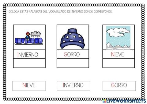 Vocabulario invierno