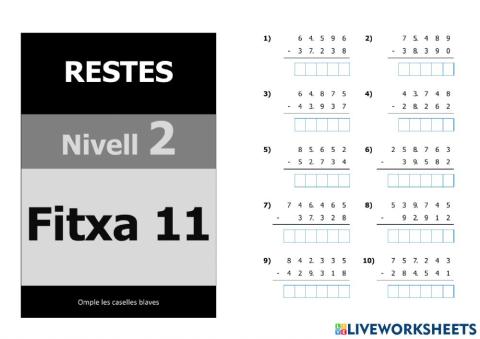 Restes nivell 5 - 2n nivell - Fitxa 11