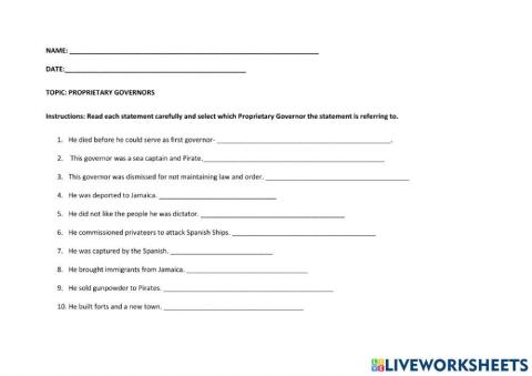 Proprietary Government Worksheet 3 (CIGB)