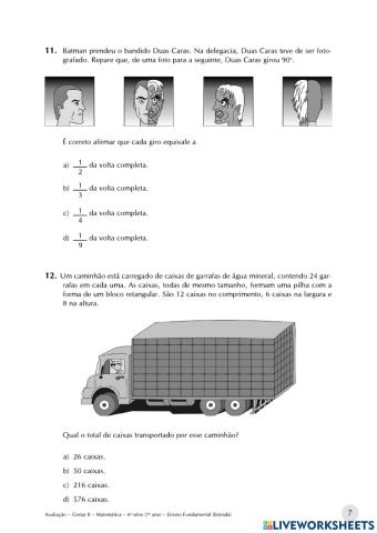 Avaliação diagnóstica 8 ano