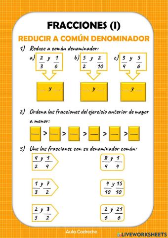 Reducir fracciones a factor común