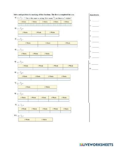 Dividing a whole number by a fraction