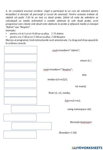 Aplicatie structura decizionala