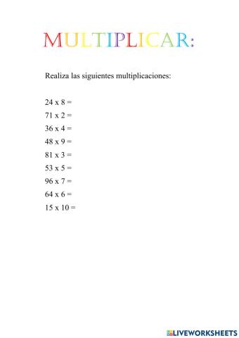 Multiplicaciones por una cifra