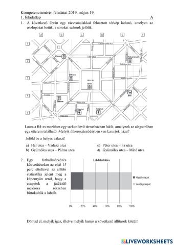 Matematika kompetenciamérés 2019-1-A