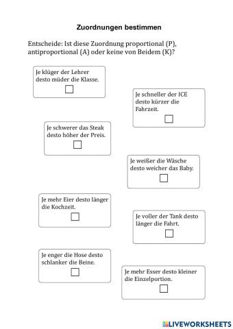 Zuordnungen bestimmen