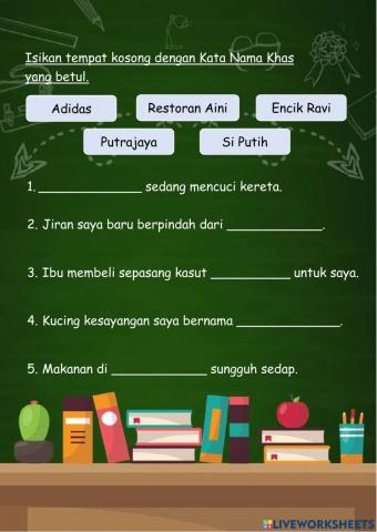 Latihan Kata Nama Khas