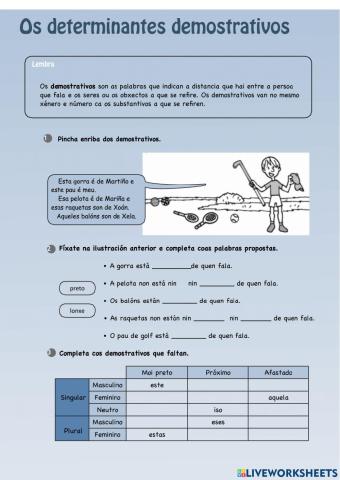 Os determinantes demostrativos