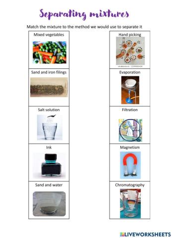 Separating mixtures matching