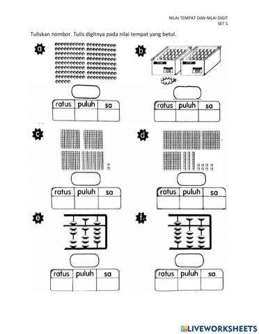 Nilai tempat dan nilai digit