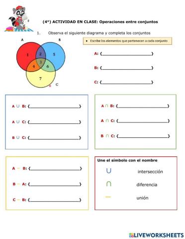 OPERACIONES ENTRE CONJUNTOS