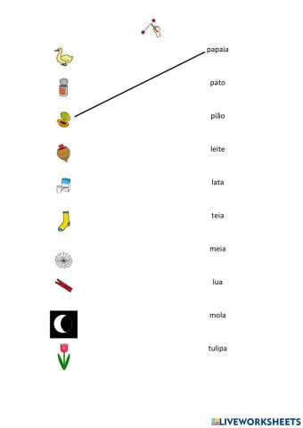 Unir imagens às palavras correspondentes