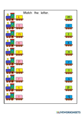 Match The Alphabet k-t