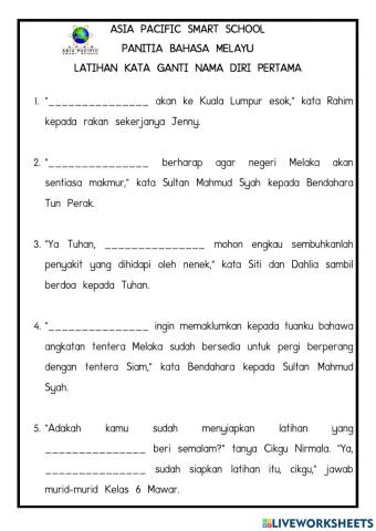 Kata Ganti Nama Diri Pertama