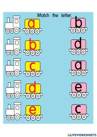 Match The Alphabet a-e